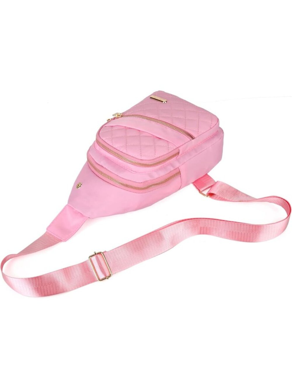 Womens Pink Small Sling Backpack Chest Bag For Travel Hikes Crossbody Bag - Picture 6 of 6